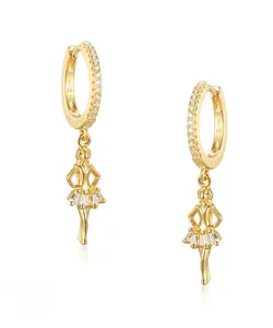 Irish Dance Jewelry: Tiny Hooped Dancer Earrings (Silver and Gold)