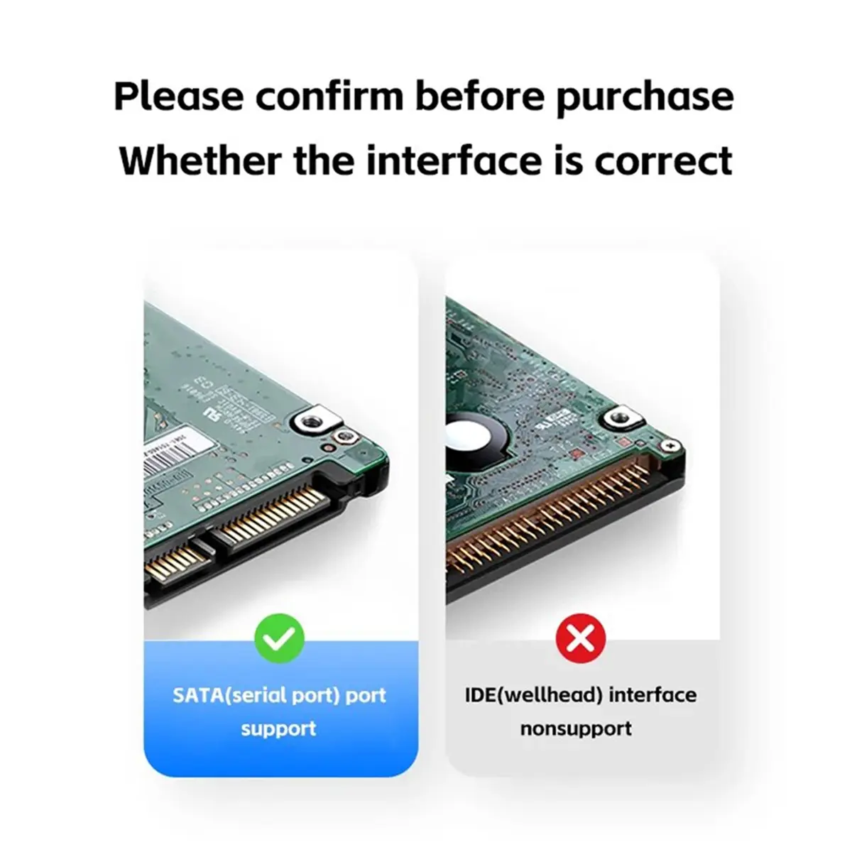 2.5Inch External Hard Drive Enclosure USB 3.1 Disk Case 6TB Supports 7mm 9.5mm SATA SSD HDD for Laptop PC