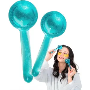 Ice Globes for Face, Freezer Safe and Highly Effective Facial Globes for Daily Beauty Routines, Face Roller to Tighten Skin, Reduce Puffiness, Enhance Circulation and Complexion (Blue)