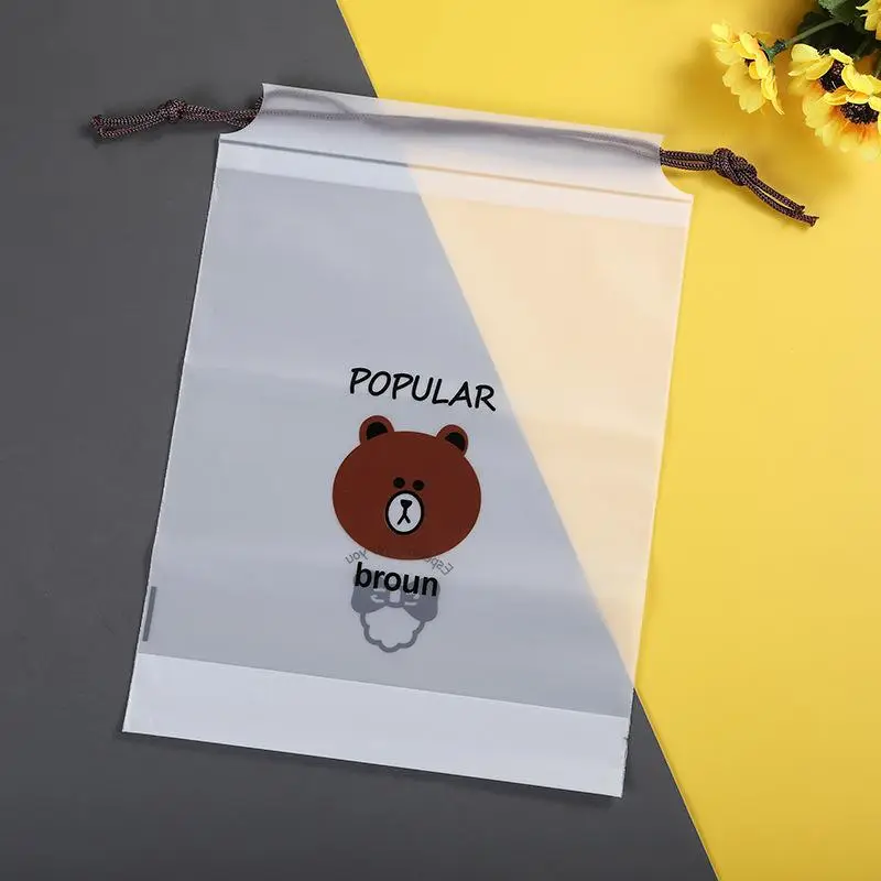 1PCS Frosted Drawstring Bag for Travel Drawstring Packing Bags Floral Luggage Bag Waterproof Packaging Bags