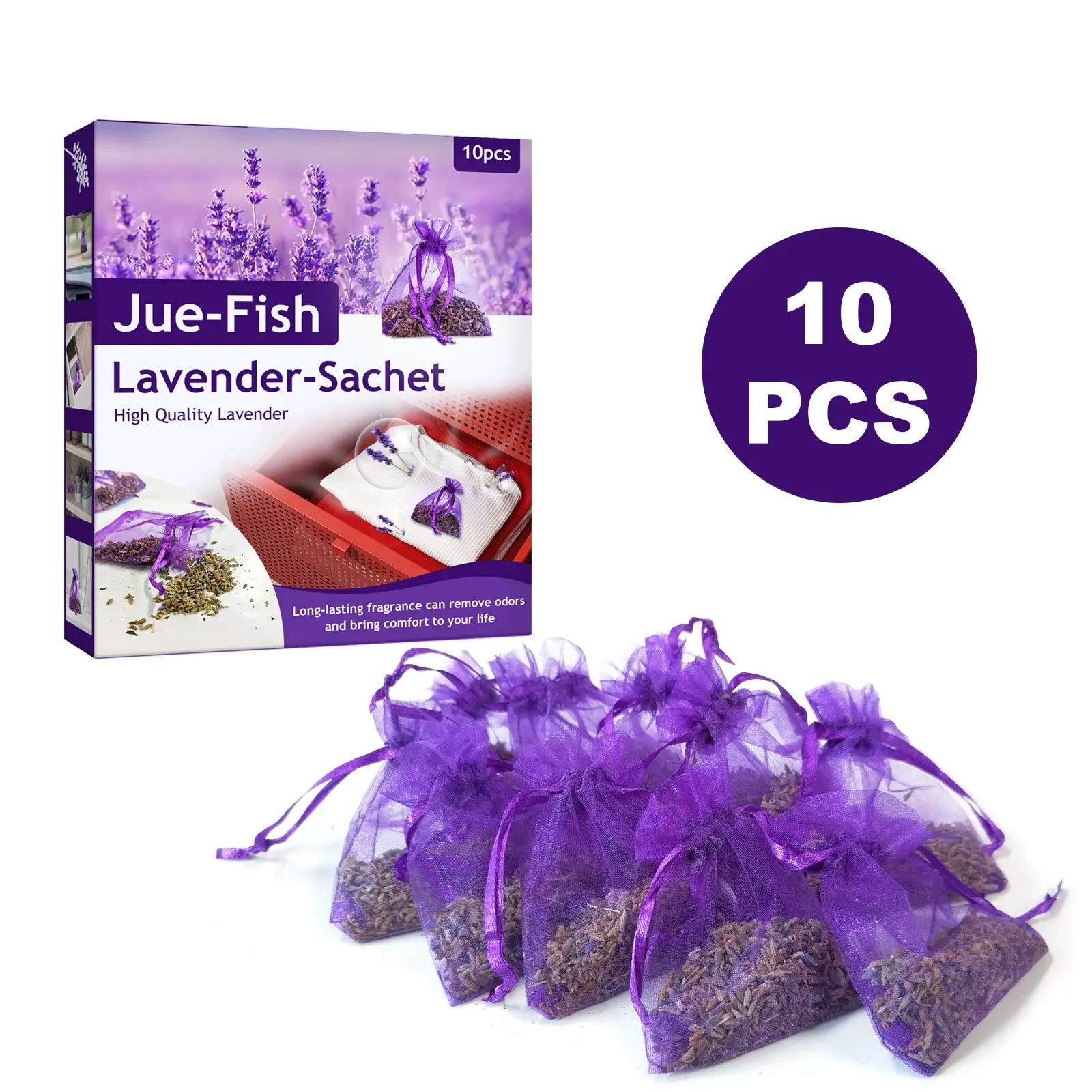 Lavender Sachet 10PCS Fragrance Car Bundle Pocket Deodorizer Perfume Bag for Car Load Home Closet Shoe Cabinet Toilet