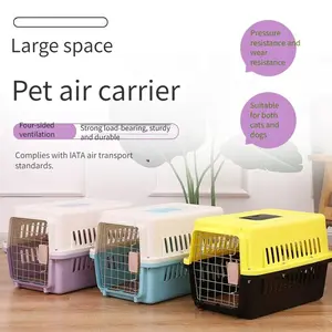 TSA-Compliant Cat Pet Air Travel Carrier Orange Hard Shell 48cm x 32cm x 30cm Breathable Case with Safety Lock for Safe Airplane Trips