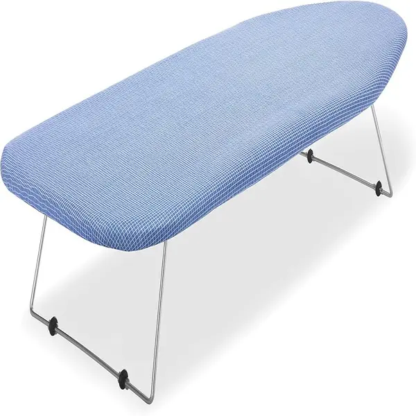 Tabletop Ironing Board with Scorch-Resistant Cover - Compact and Portable Ironing Board for Small Spaces, Laundry Rooms, Apartments, and Dorms - Blue