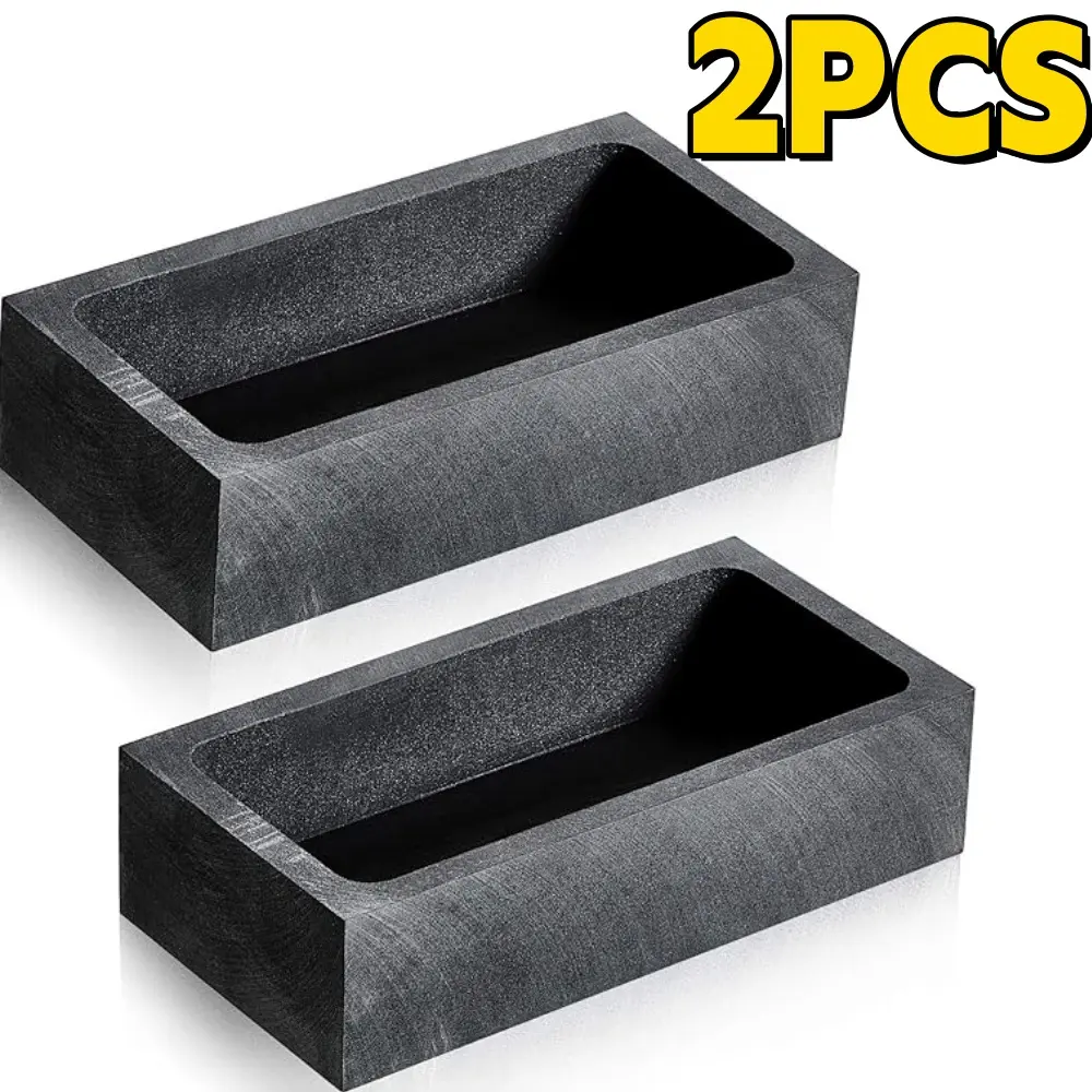 Jewelry Making 2-Piece Graphite Bar Ingot Molds, High-Temperature Resistant Smelting Tools with Acid-Alkali Resistance for Silver Casting, Copper Casting, Experiments, 48.7 mpa Flex Resistance