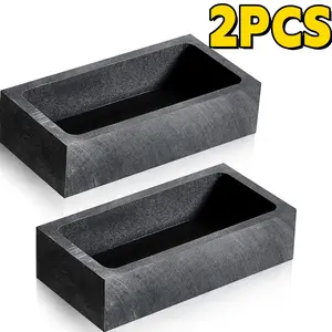 2PCS Golden and Silvery Bar Smelting Molds, High-Temperature Resistant Golden Ingot Casting Molds, DIY Jewelry Casting Tools, Jeweler Craft Processing Equipment