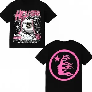 Graphic Tee,Hellst4r Logo Tee Double-Sided Print Y2K Streetwear Oversized Cotton T-Shirt Trendy Urban Fashion Casual Daily Wear Gift for Men & Women Viral Outfit, Gift For Him, Gift For Her. HJ0