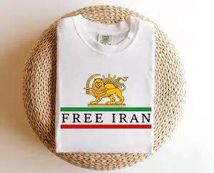 Free Iran Shirt Persian Lion and Sun Tee Shir o Khorshid Flag Protest Top Woman Life Freedom Gift Iranian Heritage Solidarity T-Shirt