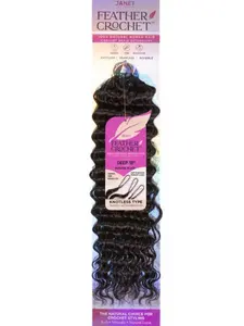 Janet Collection 100% Human Hair Feather Crochet Braid Extension DEEP 18"