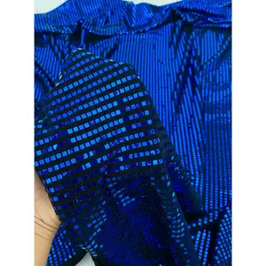 Royal Blue Flat Mirror Foiled Sequin Spandex