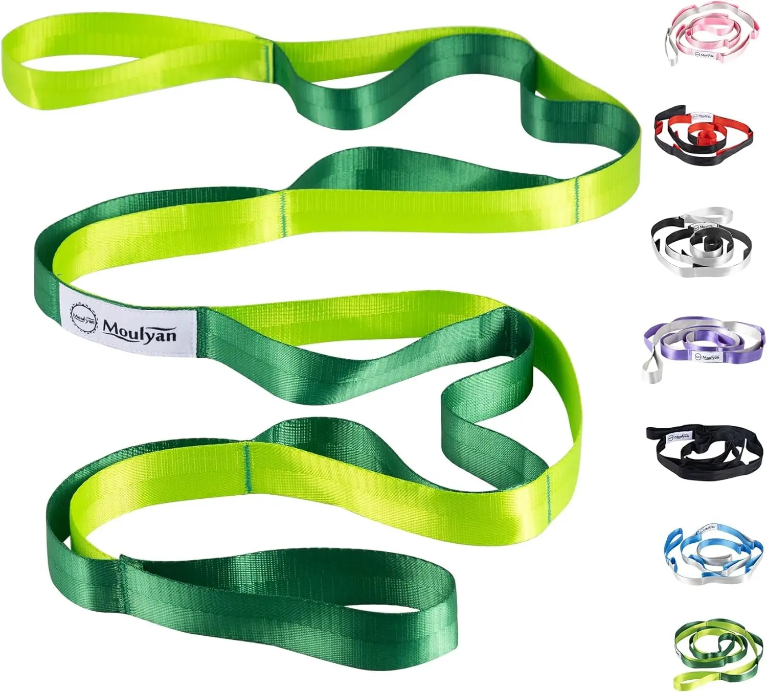 Stretching Strap Yoga Strap for Physical Therapy,10 Loops Yoga Straps for Stretching,Non-Elastic Stretch Strap for Pilates, Flexibility, Exercise, Stretch Band Women Men