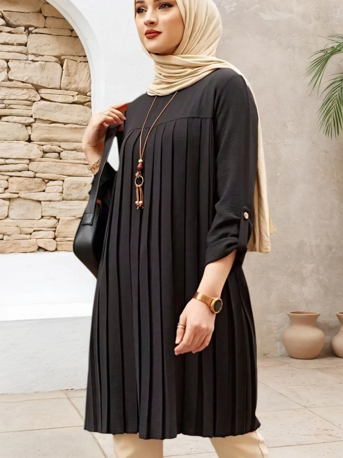 Women's Fashion Versatile Solid Color Round Neck Long Sleeve Pullover Casual Top, Loose Fit Shirts, Modest Loose-Fitting Shirt for All Seasons, Modest Clothes