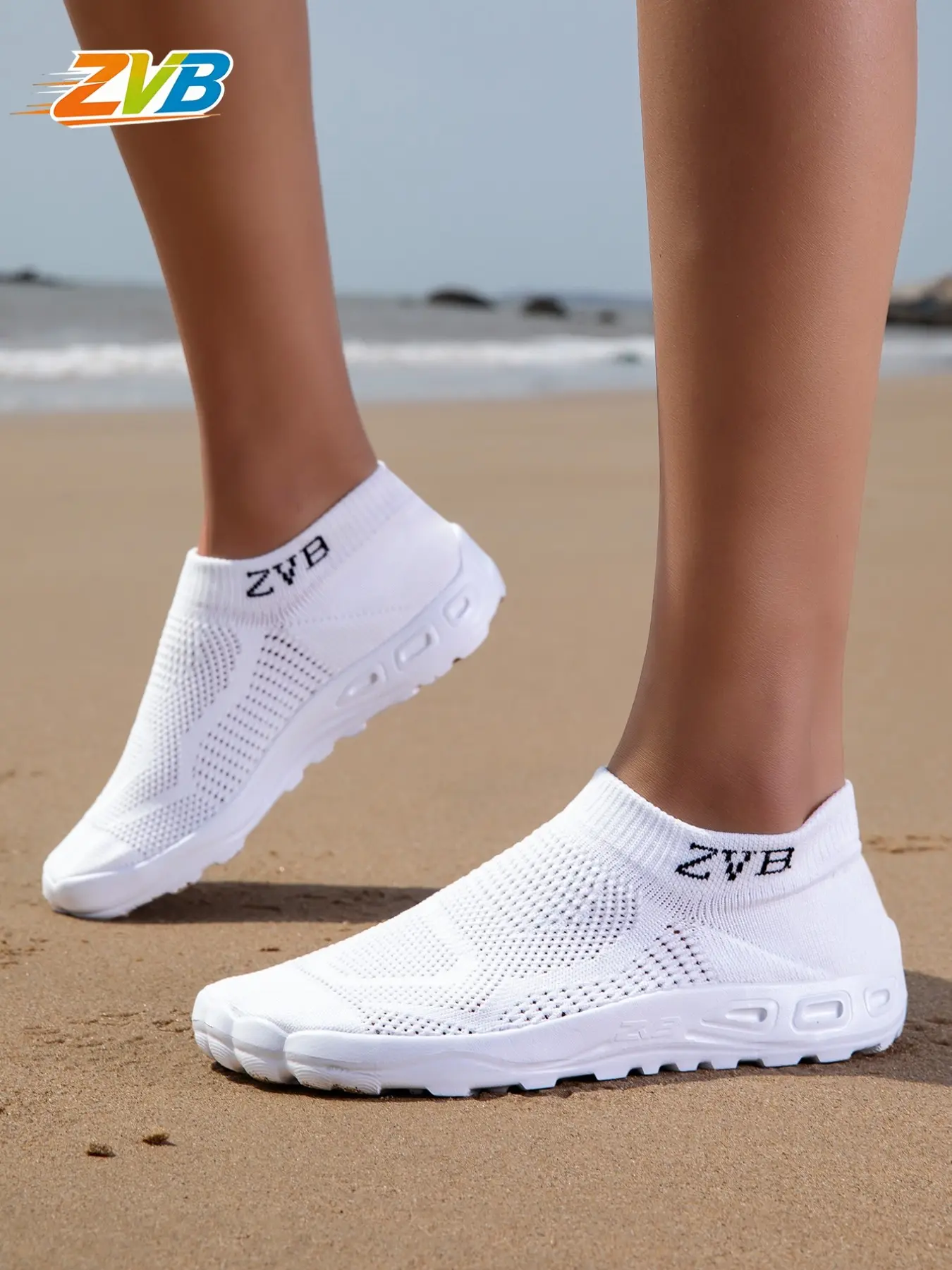 Zvb Soft Sole Beach Sporty Water Shoes for Barefoot Lovers, Quick-Dry Anti-Slip Breathable Summer Water Shoes, Beach Pool Shoes, Barefoot Aqua Shoes