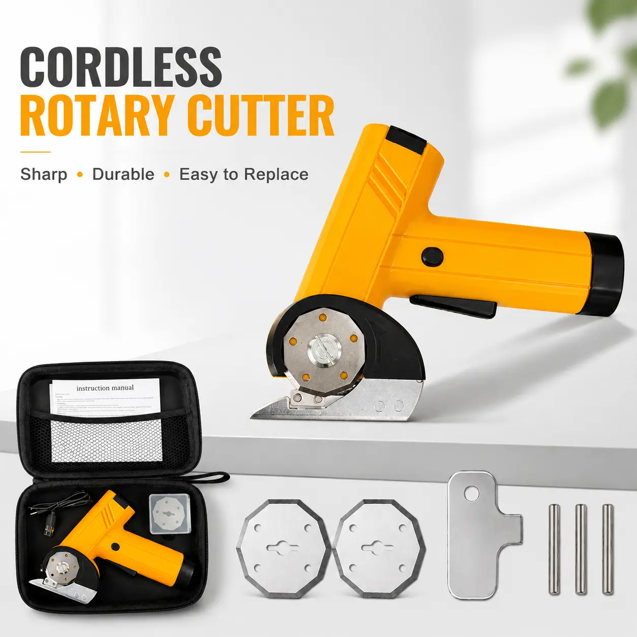 [Weekend Pick] SEEVOLX Portable Rechargeable Cordless Electric Fabric Cutter - High-Speed Upgraded Motor, Dual Cutting Heads, Safety Lock, LED Light, Digital Display, Packaging Included - For Home Use, Cardboard, Plastic, Leather, DIY Craft Supplies