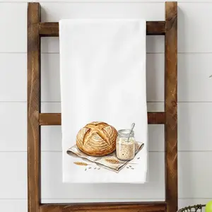 Sourdough Kitchen Towel Set of 2 – Farmhouse Baking Decor Bundle – Flour Sack Tea Towels – Gift for Sourdough Baker