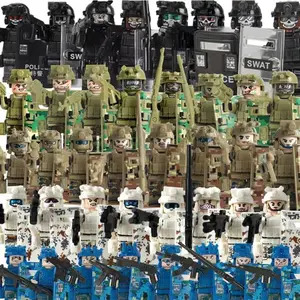 2026 new action doll mini figures with weapon Military base off-road vehicle car building blocks pack set toys for kids