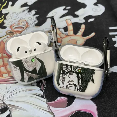 Obito & Sasuke Naruto Series Earphone Case - Cool Anime Character Design for AirPods5 3/4/Pro2, Scratch-resistant, Dustproof, Shockproof, Lightweight, Otaku Accessory, Trending Gift for Anime Fans