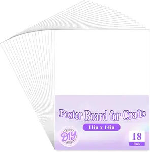 18Pack Poster Board, 11in x 14in White Poster Boards, Posterboard, Poster Board Paper for Crafts, DIY, Drawing