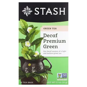 Stash Tea Green Tea, Decaf Premium Green, 18 Tea Bags, 1.1 oz (33 g)