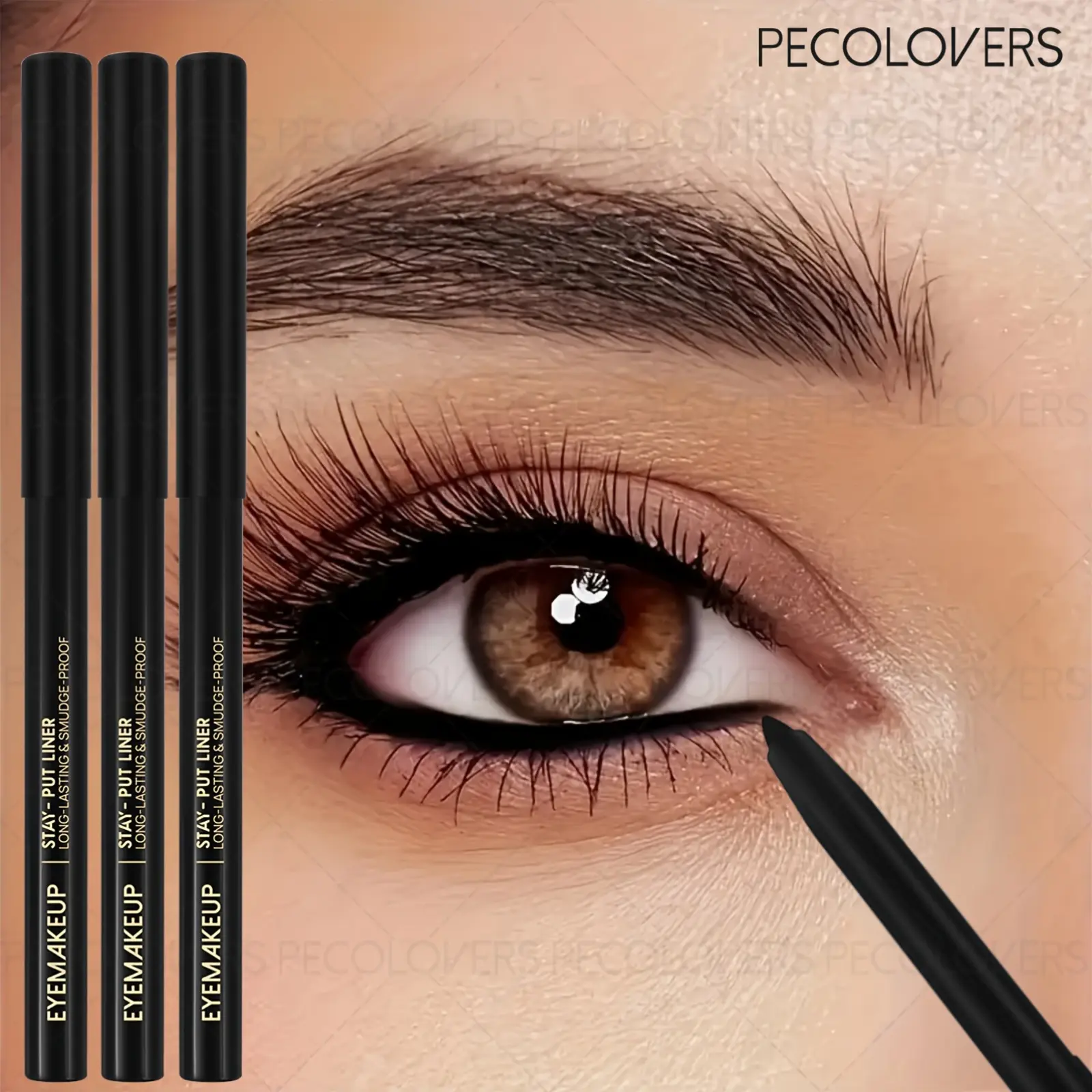 3pcs Waterproof & Sweatproof Black Eyeliner Pencils - Smudge-Proof, Smudge Resistant Eyeliner, Longwear Eyeliner, Easy-To-Apply, Quick-Dry, Professional & Everyday Use, Suitable For Beauty Enthusiasts And Beginners, Eye Makeup