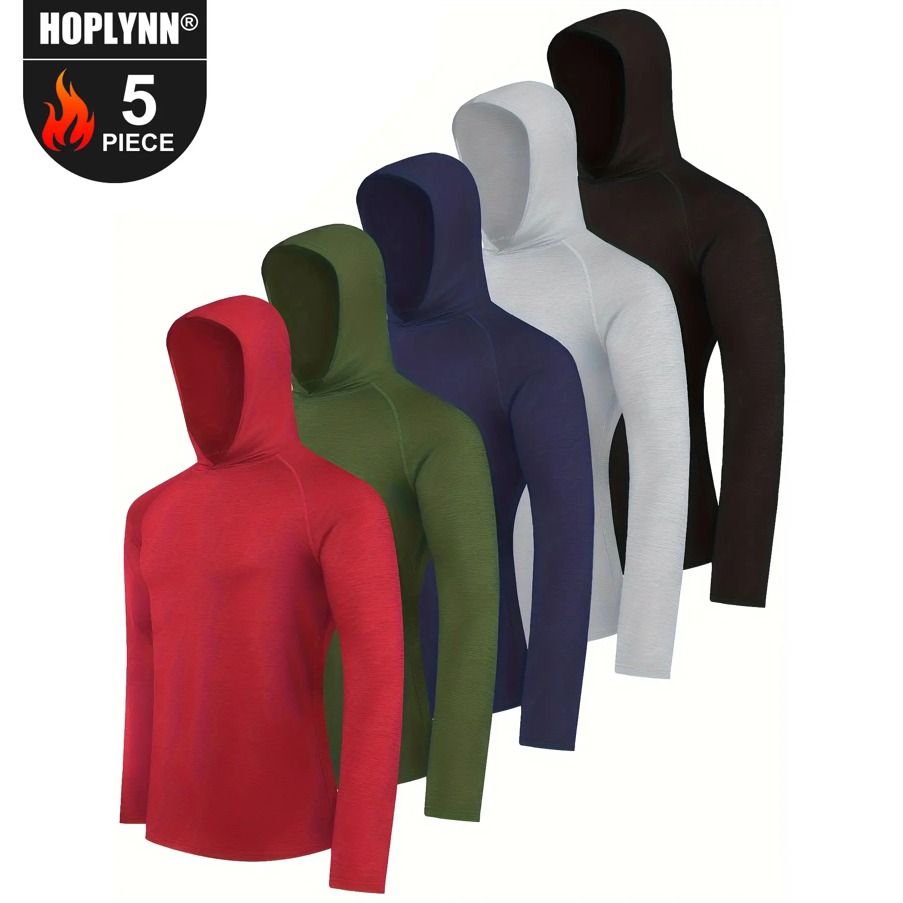 HOPLYNN  Men's Athletic Hoodies Long Sleeve Fishing Shirts for Men Shirts Lightweight Rash Guards gym outfits  workout tops  gym shirts