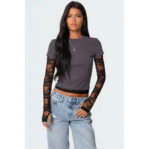 Layered Lace Sleeve Top Layered Lace Sleeve Top