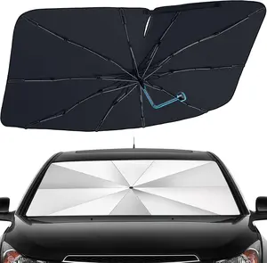 windshield sun shade - Windshield Sun Shade Umbrella - Foldable Car Window Shades, Reflective Car Sun Shade Windshield, Front Sun Shade for Cars Windshield for Hatchback, Truck, SUV, MPV (55"x31.5") sunshades  car