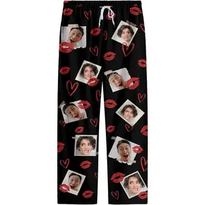 Personalized Pajama Pants for Men & Women – Custom Photo Pajamas – Matching Couple Pajamas for Valentine's Day T1