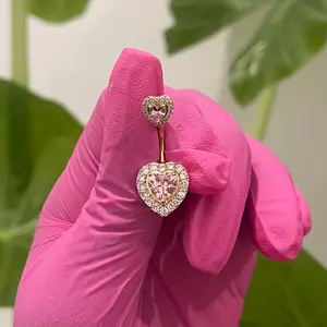 Blinged Heart Belly Ring