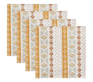 Design Imports Set/4 Golden Gardens Printed Napkins