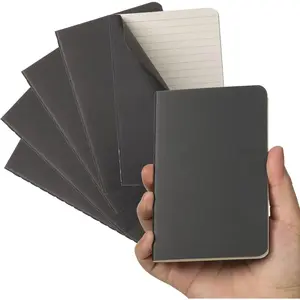 Pocket Notebook, 6 Pack Softcover Mini Notebooks 3.5" x 5.5" Black Notebook Small Memo Notepad for Men Women  Traveler Author, 30 Sheets,60 Lined Pages