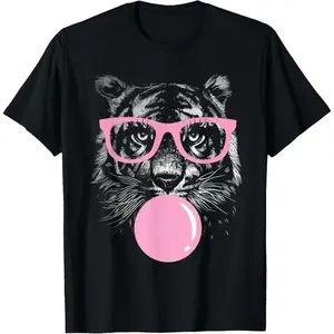 100%25 cotton Unisex Tiger Women Tiger Face Wild Animal Cute Tiger Shirt Women T-Shirt
