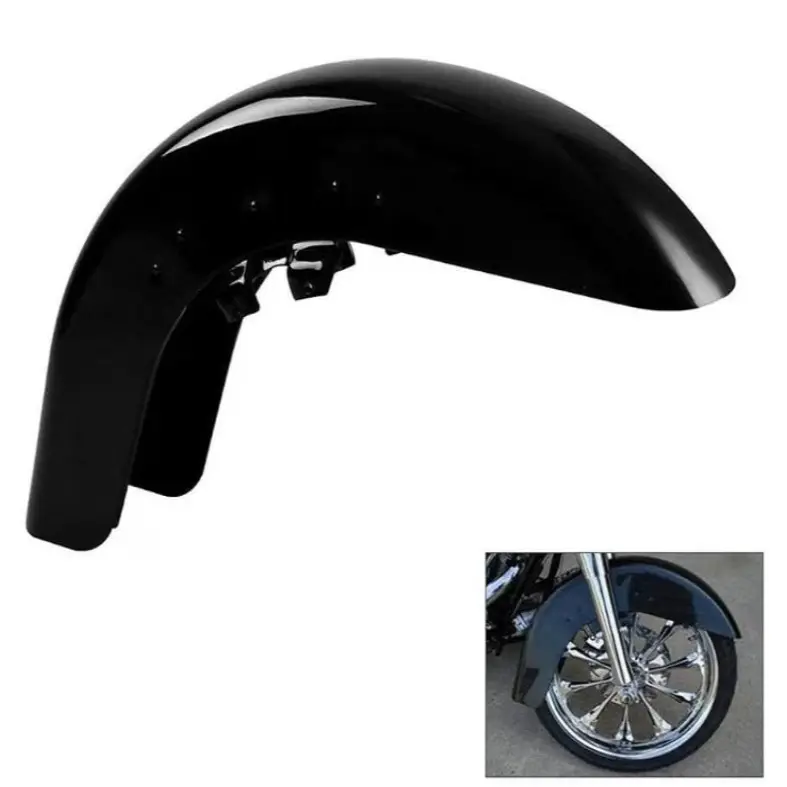 Painted Black Motorcycle Front Fender Water Deflector, Compatible with Harley-Davidson Touring Series, Road King, Electra, Street Harley Models (1989-2013)