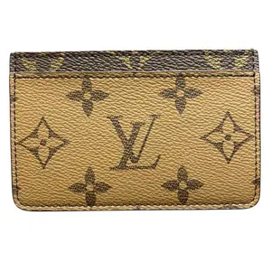Pre-owned Louis Vuitton Canvas Small Leather Goods Porte Cartes Simple Monogram Reverse card case