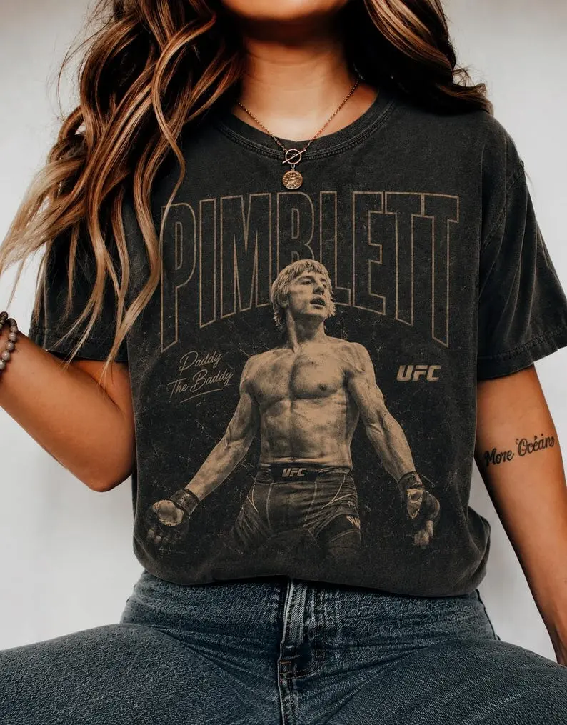 [Sale up to 50%] [Free Ship] Paddy Pimblett Vintage Bootleg Comfort Color Shirt, Fighter Retro Tee, Paddy The Baddy Graphic TShirt, MMA Fan Gift, Distressed 90s Combat Sports Tee