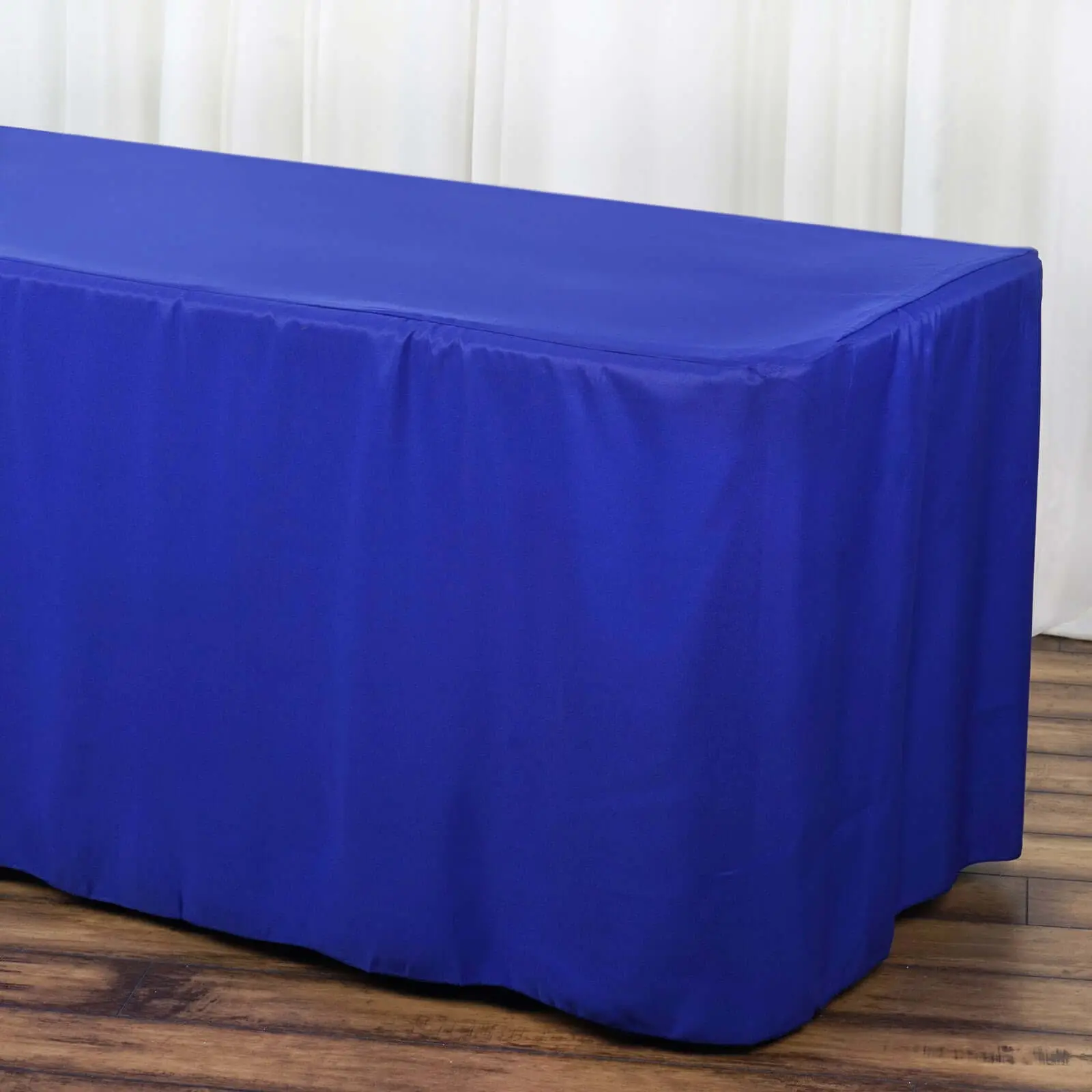 Royal Blue Fitted Polyester Rectangle Tablecloth, 72"x30" - For Standard Tables, Wedding & Outdoor Decor