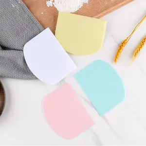 4-Piece Bench Multi-Functional Scraper Set, Non-BPA Food Grade Pe Material, Flexible Dough Cutter, Bakery Tool, Baking Tools, Baking Utensils Supplies, Pastry Tools, Cake & Candy Frosting (blue, )