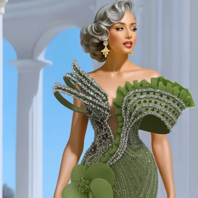 Sparkling Pageant Dresses Bold & Elegant Couture Looks Green Beaded Ruffle Design for Special Occasions Perfect for Pageant Events