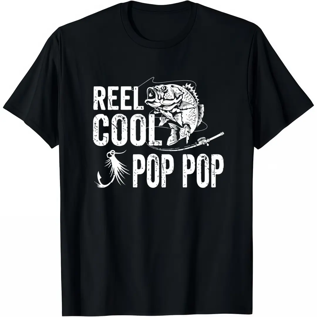 Funny Reel Cool Pop Pop Fishing Shirt – Retro Vintage Angler Tee, Father’s Day Gift for Grandpa