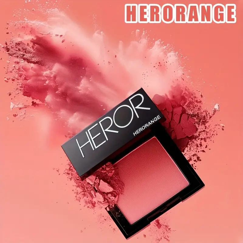 HERORANGE8 color simple black small box powder blusher dark brown low saturation matte finish facial contour concealer correction skin color sweat proof waterproof breathable go out easy to carry Christmas Halloween essential gift Beauty Cosmetics Makeup