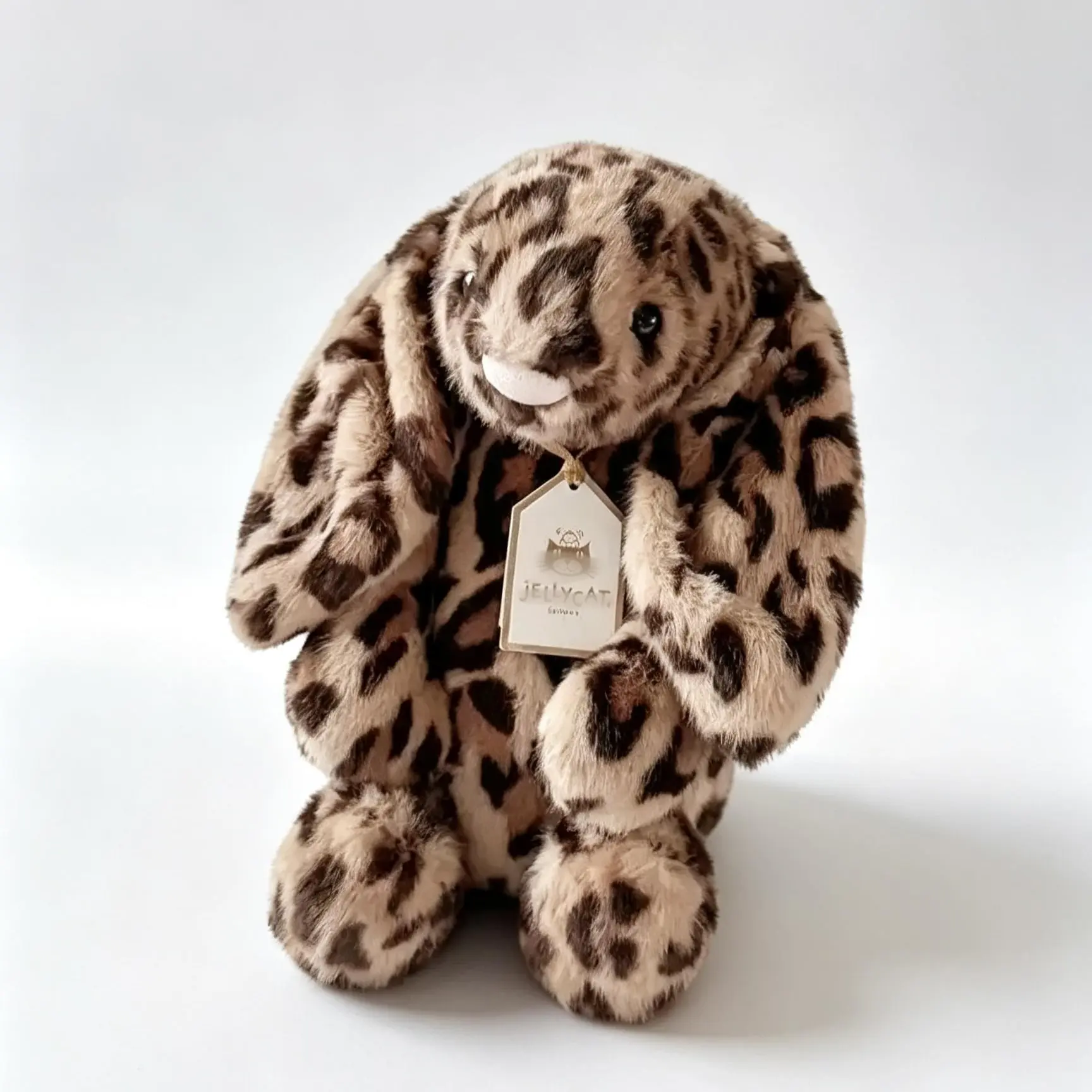 Jellycat Cobblehop Leopard Bunny, Rare Ruby Exclusive Plush Toy with Dust Bag, Limited Stock Collector Gift