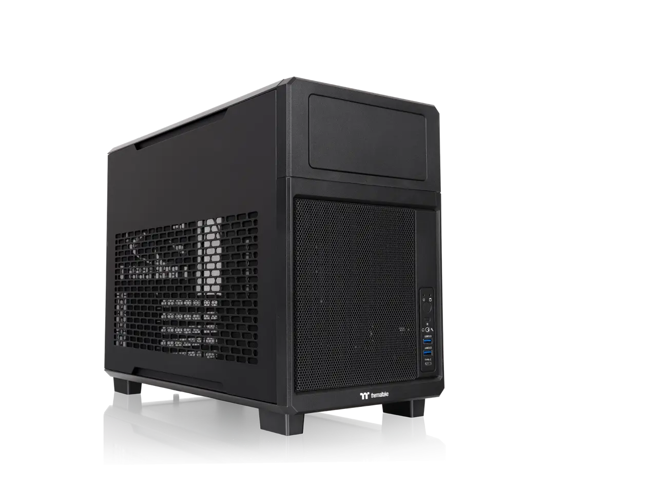 Thermaltake TR200; Micro Chassis; 1x120mm PWM Fan Included; mATX/mITX Support; 360mm Radiator Support; 365mm GPU Clearance; 258mm PSU Clearance; 175mm Air Cooler Clearance; 5.25" Bay Support; Black; CA-11L-00S1NN-00