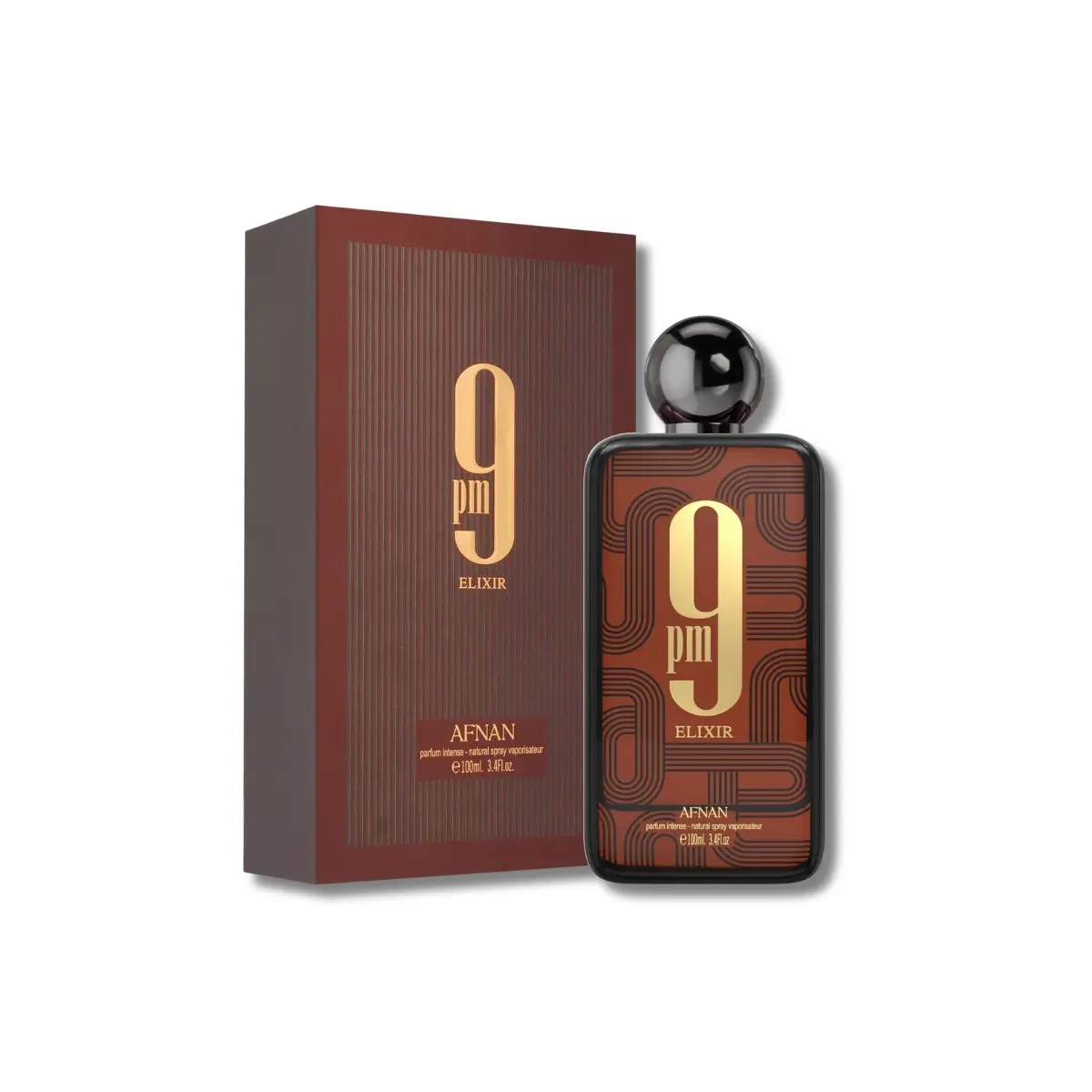 Afnan 9PM Elixir Extrait de Parfum (EDP) - Unisex Fragrance, Long-Lasting Aromatic Amber Spicy Cologne Spray for Adults, 3.4 fl oz Single Item with Vanilla, Cardamom, Leather, Lavender, Amber Vanilla Scent, Elegant Signature Scent, Edp Elegant Fragranced,