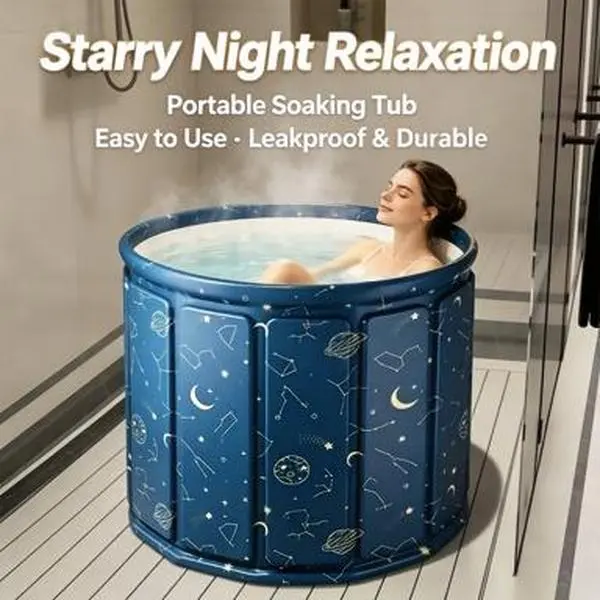 Portable Foldable Bathtub for Small Apartment! No Permanent Tub Needed. Sturdy Collapsible Bath Tub, Easy Storage, Perfect for Private Relaxation at Home. Multiple Stylish Patterns Available.