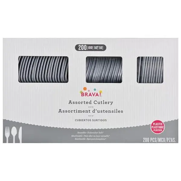 Elegant Silver Plastic Cutlery Assortment