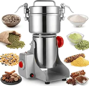 1000g Grain Mill Grinder Commercial Spice Grinder 2500W Stainless Steel Electric Pulverizer Dry Grinding Machine for Wheat Corn Rice Pepper Herbs Coffee Beans (1000g Swing, 110V)Home and commercial use
