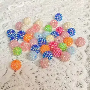 100 pieces (50pcs/16mm+50pcs/10mm)of rhinestone beads shining disco ball beads