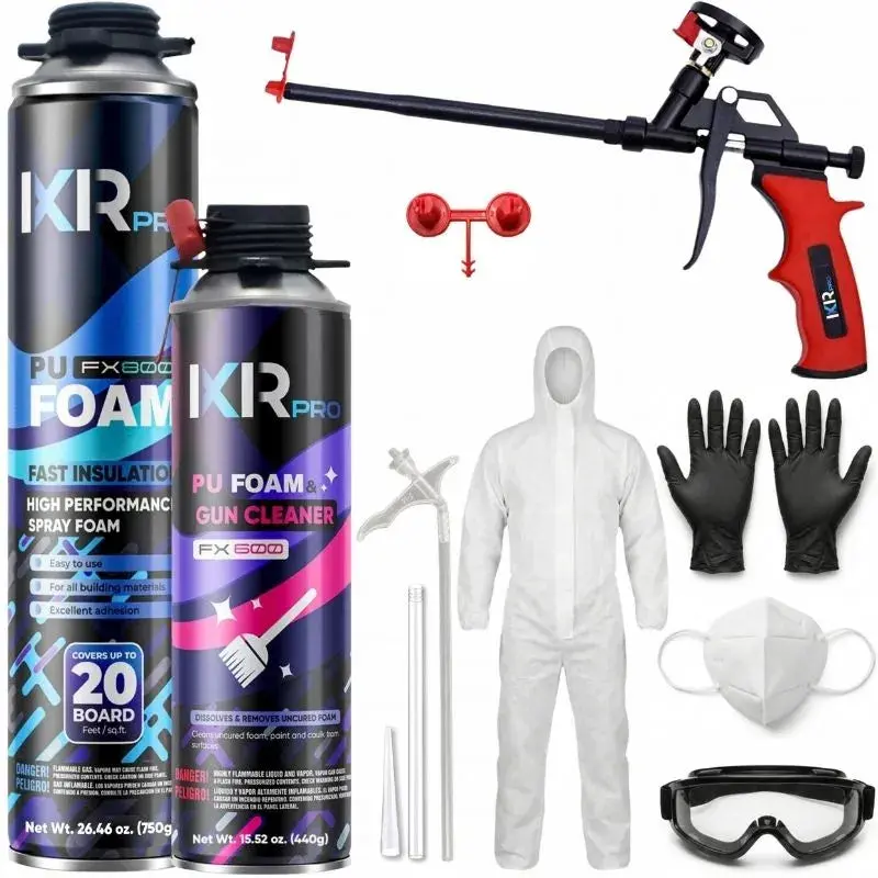 Spray Foam Insulation Kit - Polyurethane Foam with Gun