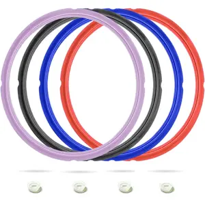 4 Pack 6 Qt  Sealing Ring for  Replacement  Gasket Seal Rings with 4 Colors with 4 Float Valve Seal Gasket, Fits Duo/Plus 6, Ultra 6, Lux 6,  6, Nova 6, CSG