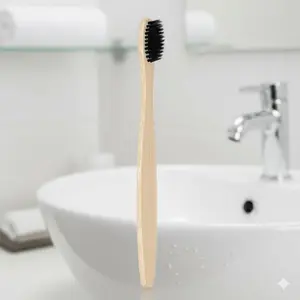Eco-Friendly Bamboo Charcoal toothbrush - Soft Toothbrush, Gentle Bristles for Sensitive Gums, Deep Cleaning & whitening. Family Pack, Biodegradable, Reduces Plaque, fights Bad breath, Safe for All Ages, Anti-Slip Grip. Perfect Daily care.
