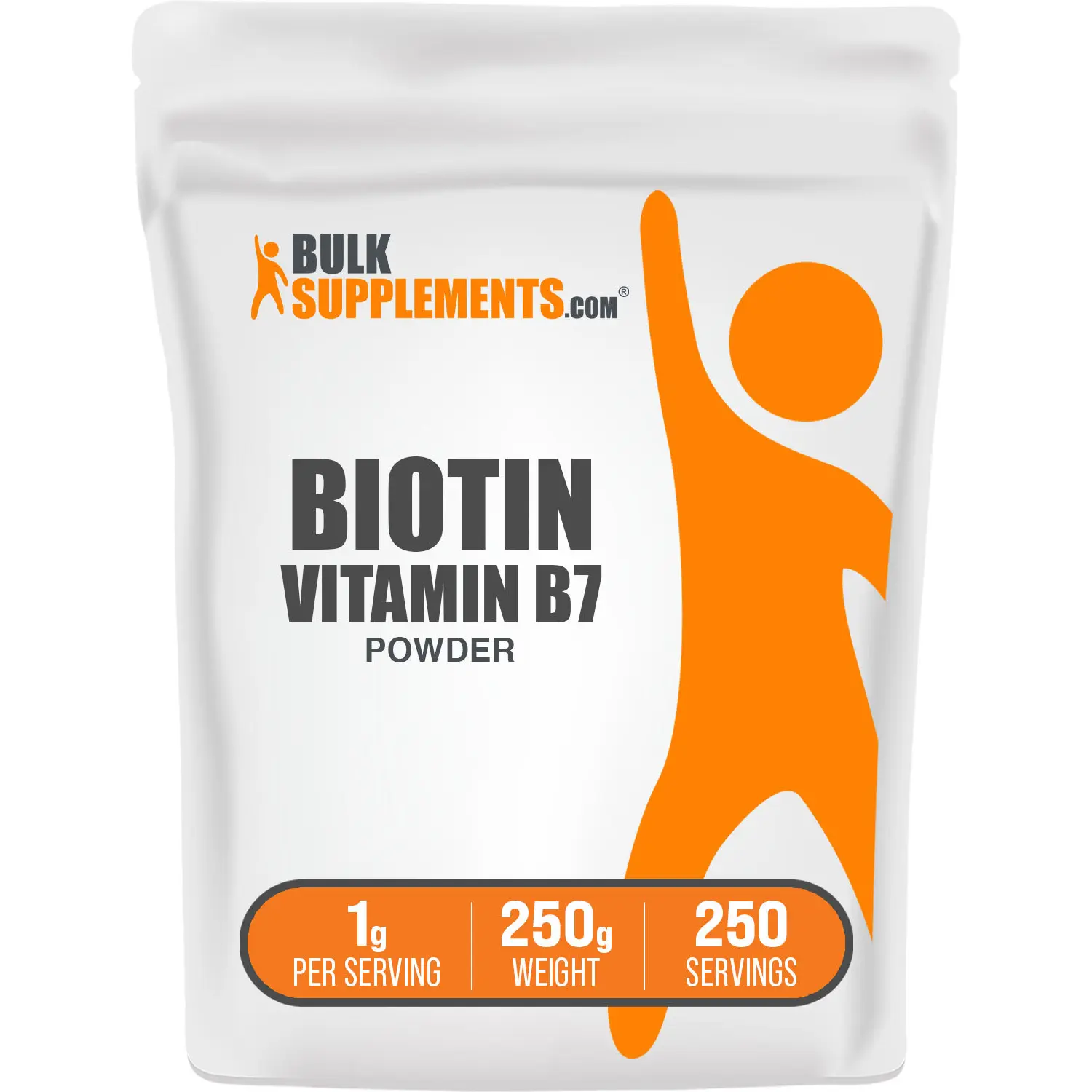 BulkSupplements Biotin Vitamin B7 Powder - Beauty Supplement Vitamin for Adults, Hair Growth Support, Skin Care Aid, Sugar Free, Gluten Free, Unflavored, 250g, 1g per Serving